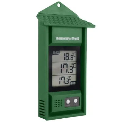 Image of Digital Max Min Thermometer Monitor and Temperatures With This Handy Greenhouse Garden Accessories Easily Wall Mounted Maximum Minimum