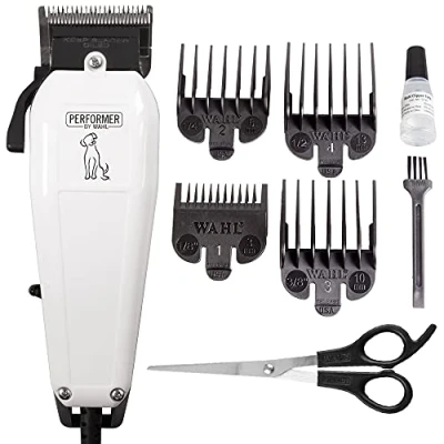 Image of WAHL Performer Dog Clipper, Full Coat Grooming Kit, High Carbon Steel Blades, Pets at Home, Corded Pet Clippers, Powerful and Quiet, 4 Attachment Combs (3,6,9,13 mm)