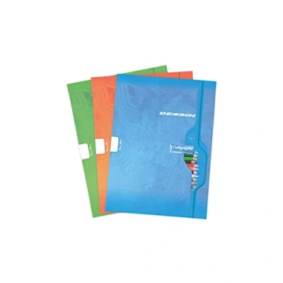 Image of Calligraphe 7554C Un lot de 10 cahiers Dessin (gamme 7000 Clairefontaine) 48 Pages 24x32 cm 120g unies blanches, couverture Carte Offset, Couleurs assorties