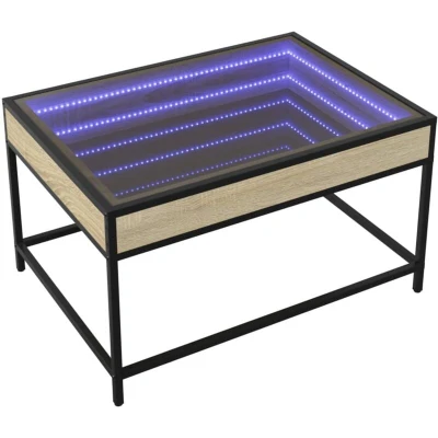 Image of vidaXL Coffee Table with Infinity LED Sonoma Oak 70x50x41 cm