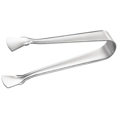 Image of Olympia Stainless Steel Mini Ice Tongs Sugar 10.5 cm / 4 inch, Silver, Dishwasher Safe, Small Serving Tongs, Smooth Jaws, Grooved Design, Commercial or Home Use, CR563