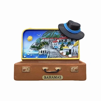 Image of Bahamas 3D Suitcase Refrigerator Magnet Resin Travel Souvenirs,Handmade Home &amp; Kitchen Decoration Fridge Collection Gift