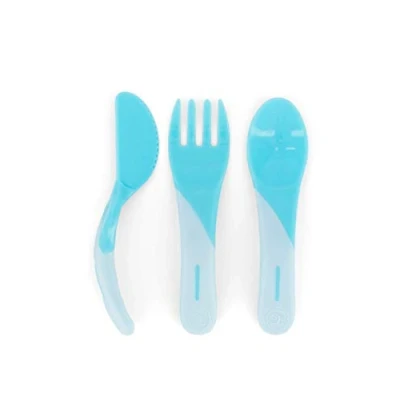 Image of Twistshake Learning Cutlery for Baby, Infant Feeding, 6+ Months, Pastel Blue