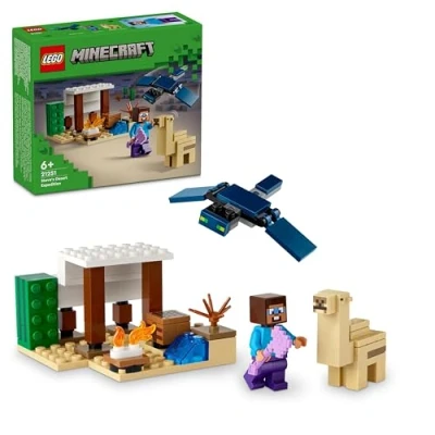 Image of LEGO Minecraft Steve&#039;s Desert Expedition Building Toys for 6 Plus Year Old Kids, Boys and Girls, Biome Gaming Set with House, Toy Animal Figures, Gift Gamers 21251