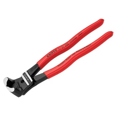 Image of Knipex Bolt End Cutting Nipper high lever transmission black atramentized, plastic coated 200 mm (self service card/blister) 61 01 SB