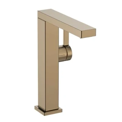 Image of hansgrohe Tecturis E Fine bathroom tap with push open waste, energy saving (CoolStart), swivel spout, sink 210 mm, basin mixer water (EcoSmart+), brushed bronze, 73060140