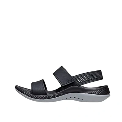 Image of Crocs Women&#039;s Literide 360 Sandal W Clog, Black Light Grey, 7 UK
