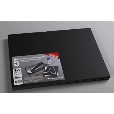Image of Clairefontaine Ref 193648C Foam Board (Pack of 5 Sheets) A3 (420 x 297mm) in Size, 5mm Thick, Light &amp; Stiff Suitable for Decoration, Framing Model Making