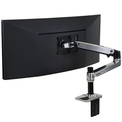 Image of Mounting kit (articulating arm, desk clamp mount, extension adapter, grommet mount base, 7&quot; post) for LCD display polished aluminium screen size: up to 34&quot;