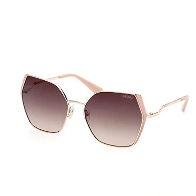 Image of Sunglasses Guess Gu7843 col. 28f Woman GÃ©omÃ©trique Gold