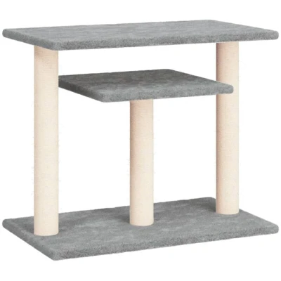 Image of vidaXL Cat Scratching Posts with Platforms Light Grey 62.5 cm