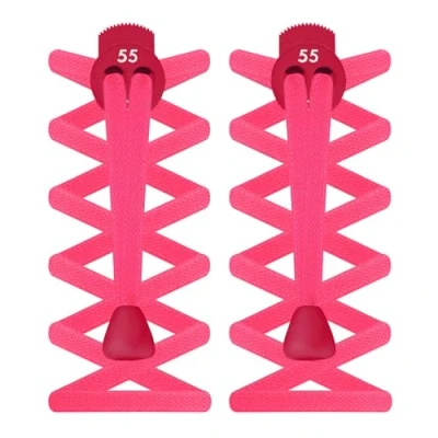 Image of 55 Sport FLAT Elastic Lock Shoelaces (Neon Pink (3 Pack))