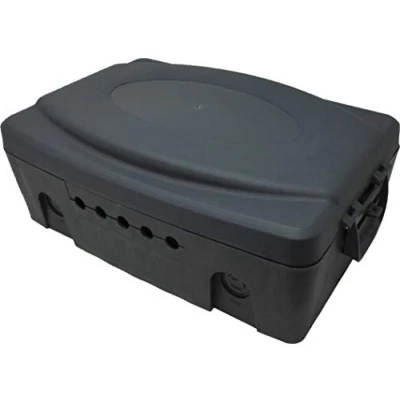 Image of POLY POOL PP2605 Waterproof Outdoor Electric Box, Black Box for Covering Power Strips, Supplies, Sockets, Timers Protective with Holes Wall Mounting