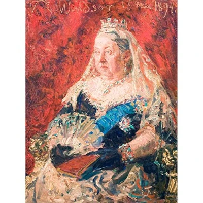 Image of Laurits Tuxen Portrait Of Queen Victoria Art Print Canvas Premium Wall Decor Poster Mural