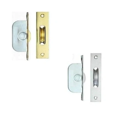 Image of Architectural Wheel Sash Window Axle Pulleys PVD Polished Chrome &amp; Satin Rectangular/Square Forend (Satin Chrome)