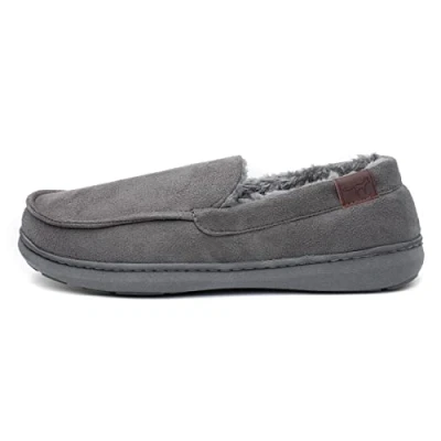 Image of Jo &amp; Joe Drysdale Mens Grey Moccasin Slipper Size 7 UK