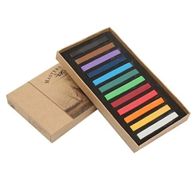 Image of Artist Pastels, Assorted Colors Soft Pastel Set Square Sketch Chalk for Students Beginners Professionals(12 Colors)