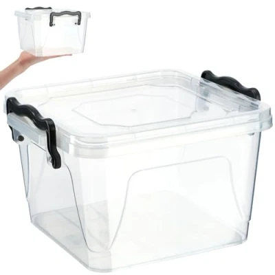 Image of KADAX Storage Box with Lid, Robust Plastic Container, Lunch Box, Transparent Food Click Lock (2.4 L)