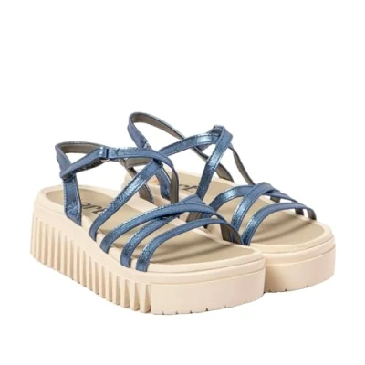 Image of ART Women&#039;s 1576f Brighton Sandal, Metallic Blue, 9 UK