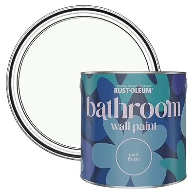 Image of Rust Oleum White Water Resistant Bathroom Wall &amp; Ceiling Paint Still 2.5L