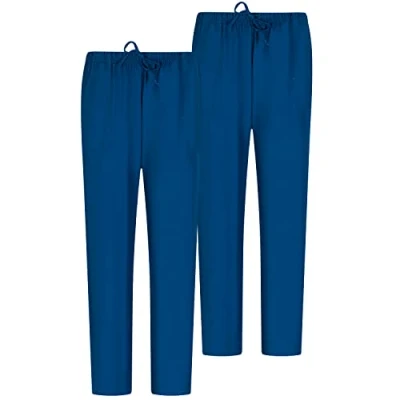 Image of MISEMIYA Set of 2 Uniforms Medical Scrub Pants Unisex Hospital Uniform Trousers Ref.8312 Small, Navy Blue 68