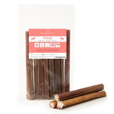 Image of Dragonfly Products 10 pieces Bulls Pizzle Bully Sticks for Dogs &amp; Puppies Healthy, Natural Dog Treats Chews Grain Free Treat