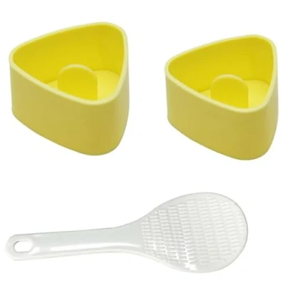 Image of XIAOXIHOUHSGGD 3Pcs Sushi Mould Rice Ball Mold Maker with Spoon Triangular Making Kit Onigiri Kits for Balls