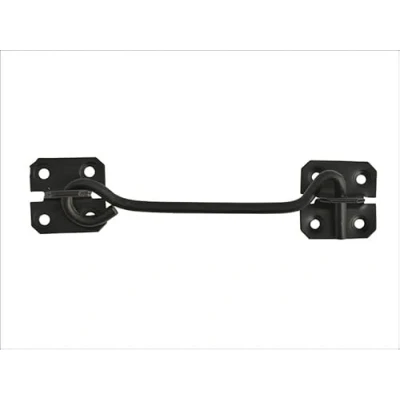 Image of Homezone® 6&quot; Black Galvanised Cabin Hook and Eye Garden Gate Lock Shed Door Latch Catch with Fittings Easy Install Indoor Outdoor Use Patio Security Closure Durable Waterproof Weatherproof