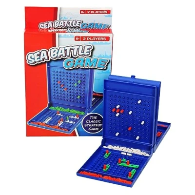 Image of Sea Battle Game 2 Player Strategy Board Game, Sink the Ships and War Ships, Fun Interactive Travel For Children Adults