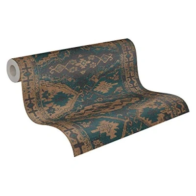 Image of Oriental Wallpaper Metropolitan Stories 2 A.S. Création Non Woven 10.05 m x 0.53 Blue Green Black Made in Germany 378682 37868