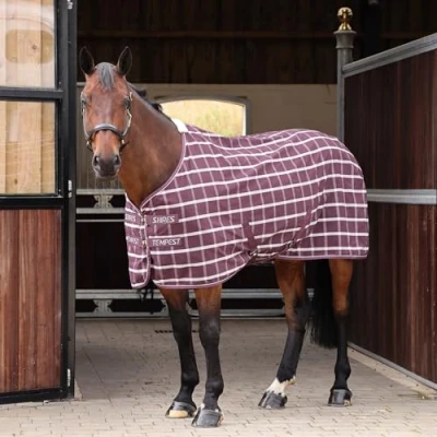 Image of Shires Tempest Original Stable Sheet Maroon Check 5ft9