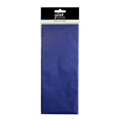 Image of Glick Four Sheets of Royal Blue Tissue Paper, Each Sheet 750mm x 500mm Paper Blue, for Gift Wrapping, Birthday (TP08)