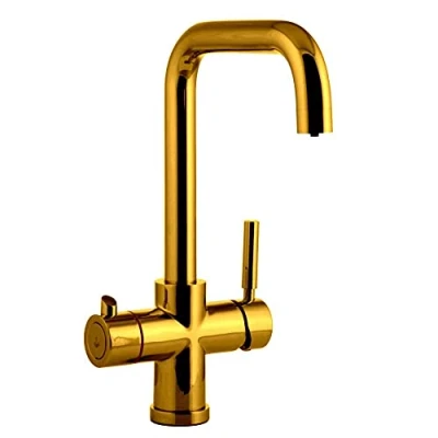 Image of Astini Bollitore 2 Polished Gold 3in1 Boiling Hot Water Kitchen Sink Tap &amp; Tank