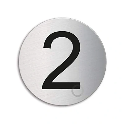 Image of Stainless Steel Door Number 2 Two Ø 75 mm 39072