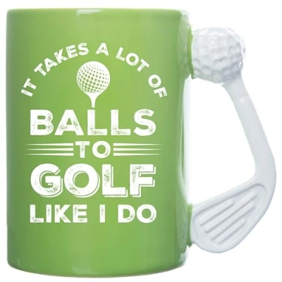 Image of Boxer Gifts Funny Golf for Men Novelty Mug It Takes Balls Golfing Secret Santa Gift Themed Presents &amp; Prizes