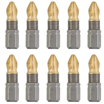 Image of kwb Titan Bits 10 Piece PZ 2 Bit Set, 25 mm Length, Box, 1/4&quot; Hex Shank, Universal, Nitrided for Extended Lifespan