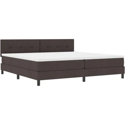 Image of vidaXL Box Spring Bed with Mattress Dark Brown 200 x cm Fabric