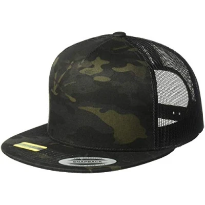 Image of Yupoong YP Classics Trucker Cap Hat, Multicam Black, One Size
