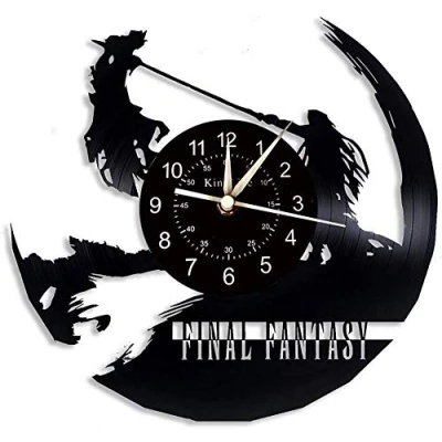 Image of Smotly Vinyl Wall Clock, Final Fantasy 7 Color Living Room Bedroom Handmade Home Decor Gifts for Children,without light