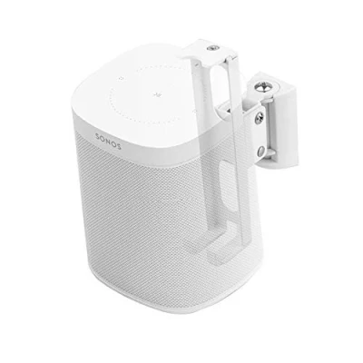 Image of EMAQUIN Wall Mount Bracket for SONOS ONE/SONOS ONE SL/SONOS Play 1 Speaker (Swivel and Tilt,Compatible with Both ONE/ONE 1,White Single pc)