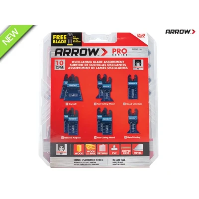 Image of Arrow Oscillating Multi Tool Blade Assortment Set 10 Piece