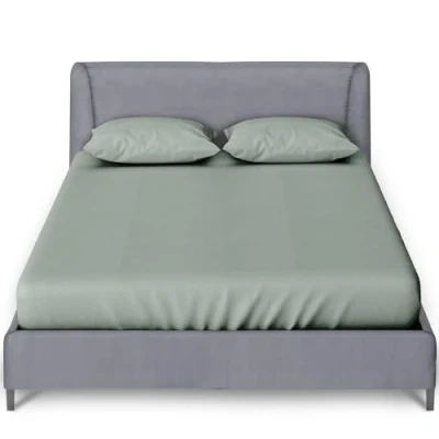 Image of GC GAVENO CAVAILIA Plain Sheets King Size (150 X 200 Cm) 10 Inch/ 25 Cm Deep Elasticated Corners Fitted Sheet Breathable Polycotton Duck Egg