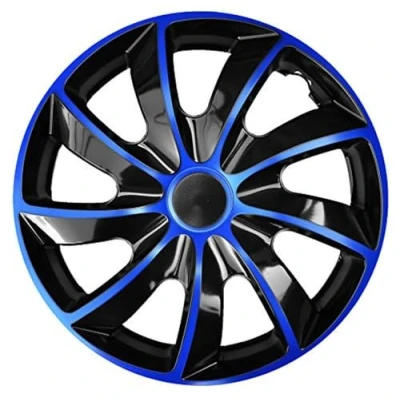 Image of NRM Quad Wheel Trims 13 Inch 4 x Universal Hub Caps Car Vehicle Set of (Blue/Black, Inches)