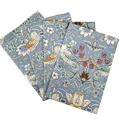 Image of William Morris Strawberry Thief Blue Pack Of 4 Napkins