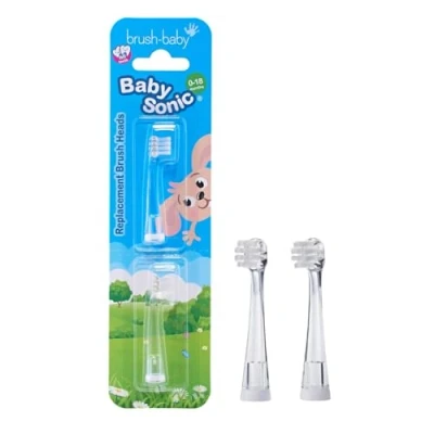 Image of Brush Baby Certified Babysonic Replacement Heads for Electric Toothbrush (0 18 Month (Pack of 2)