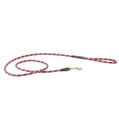 Image of WeatherBeeta Rope Leather Dog Lead, Burgundy/Brown, M