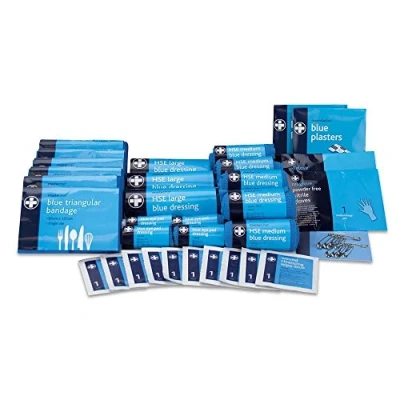 Image of Reliance Medical 20 Persons First Aid Refill Kit For High &amp; Low Risk Environments, All Catering Kit, Blue