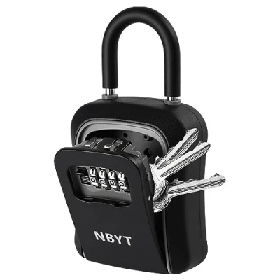 Image of NBYT Portable Combination Lock keybox,For House Keys Key Hiders to Hide a Outside,Waterproof Safe Storage Box (With Shackle)