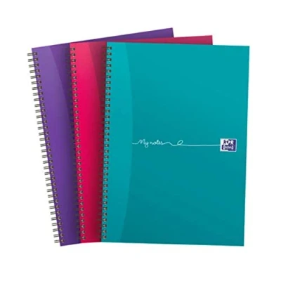 Image of Oxford Mynotes Twinwire Notebook, 200 Pages, A4, Assorted, Pack of 3