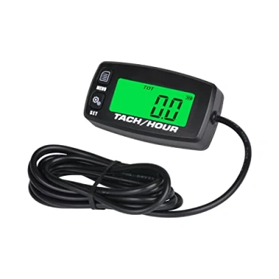Image of Yooreal Digital Tachometer Hour Meter, Maintenance Reminder,Max RPM Alert,Backlight,Replaceable Battery For Generator Scooter Lawn Tractor Compress Leaf Blower Chainsaw Snow Boat etc